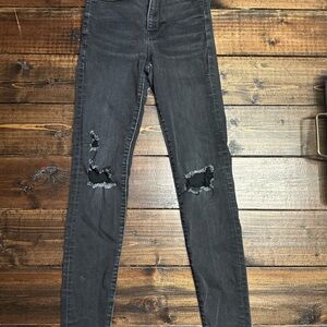 American Eagle Outfitters Black Skinny Jeans Distressed